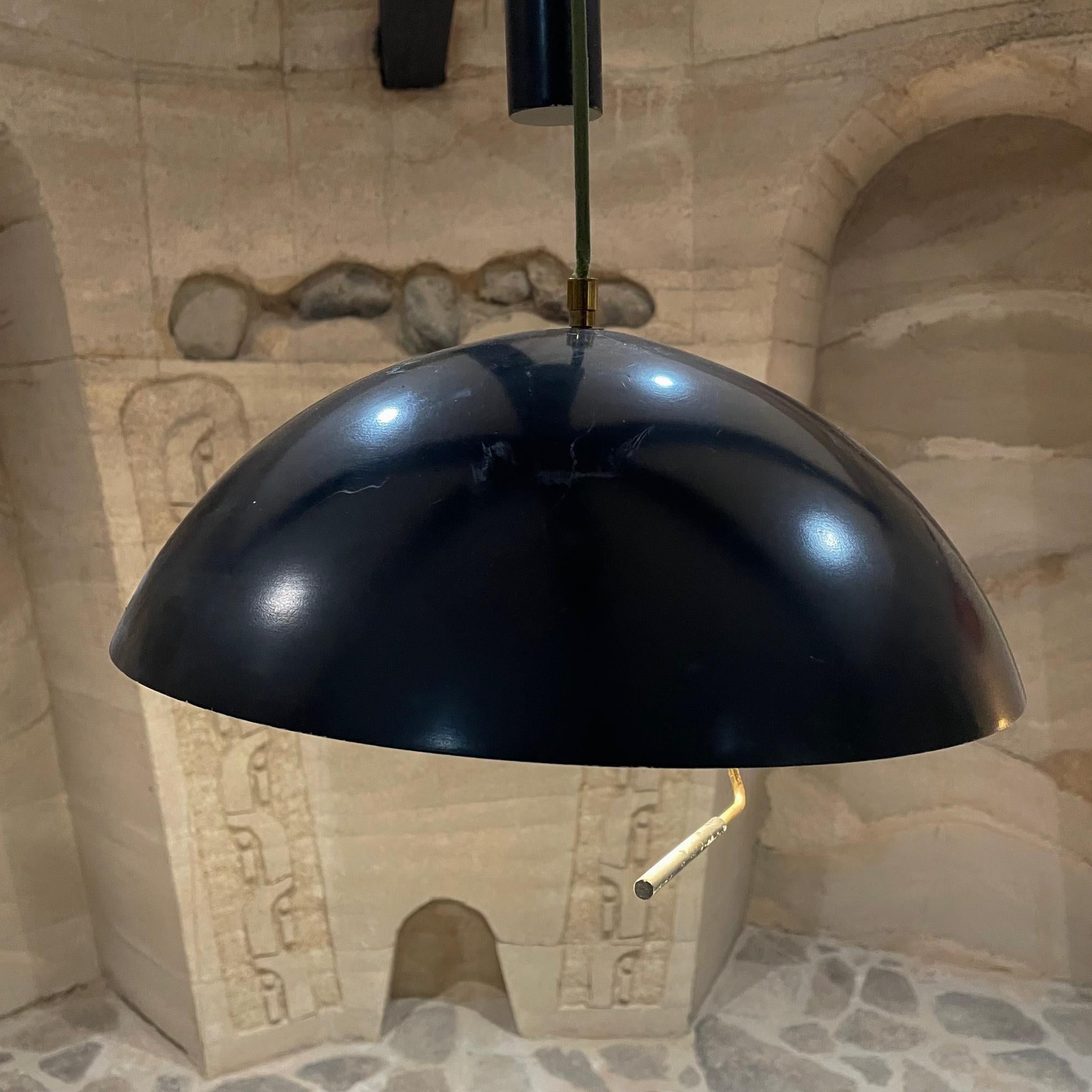 1950s Stilux Milano Black Adjustable Pendant Lamp Italy For Sale 3