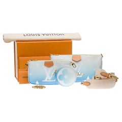 Borsa a tracolla Multi-Pochette di Louis Vuitton in tela blu, GHW
