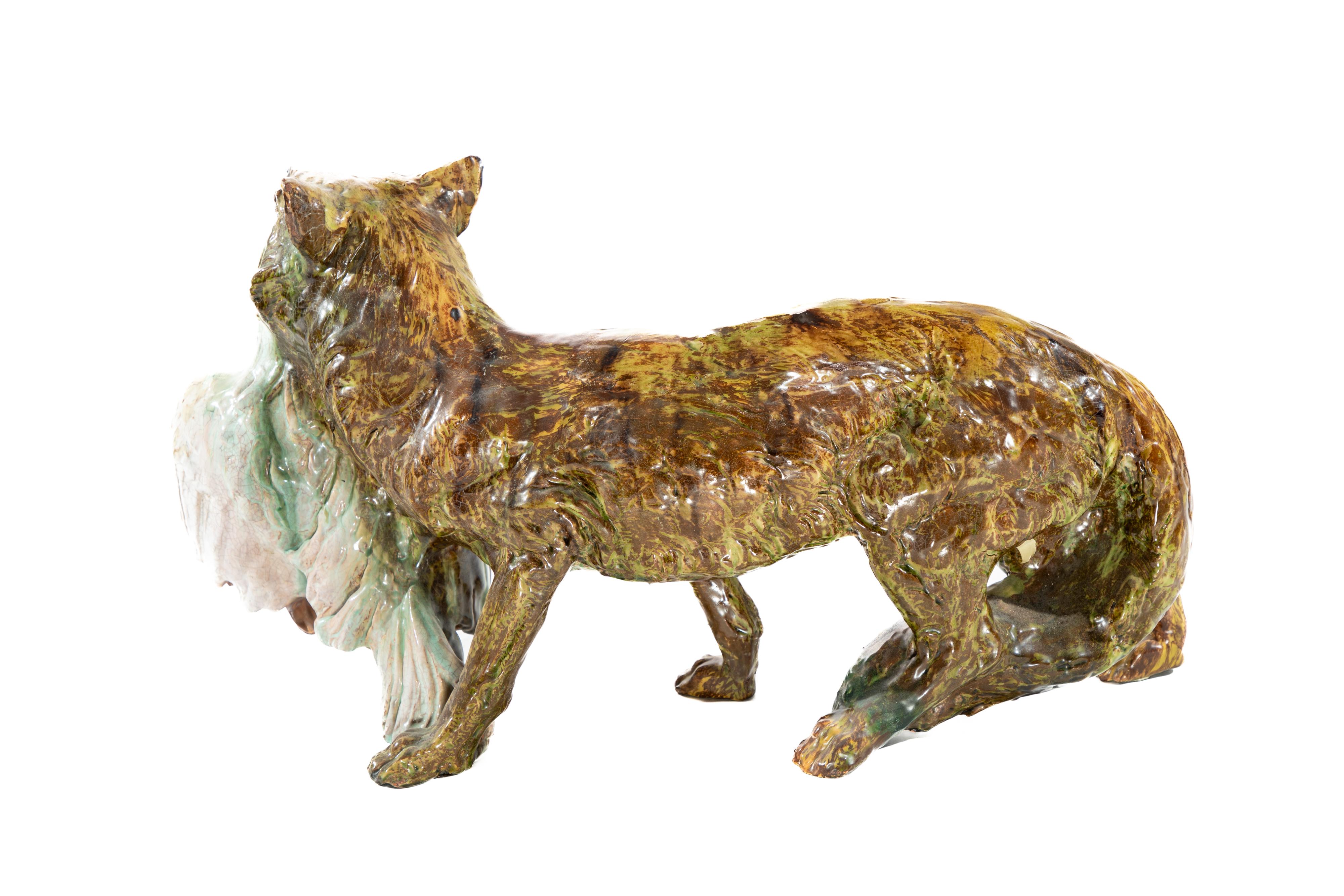 Thomas Cartier, Cane con oca in ceramica In condizioni buone in vendita a Dallas, TX