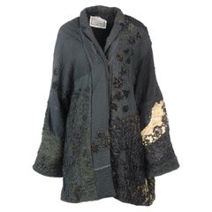 By Walid Embroidered Paneled Textured Silk Coat Small