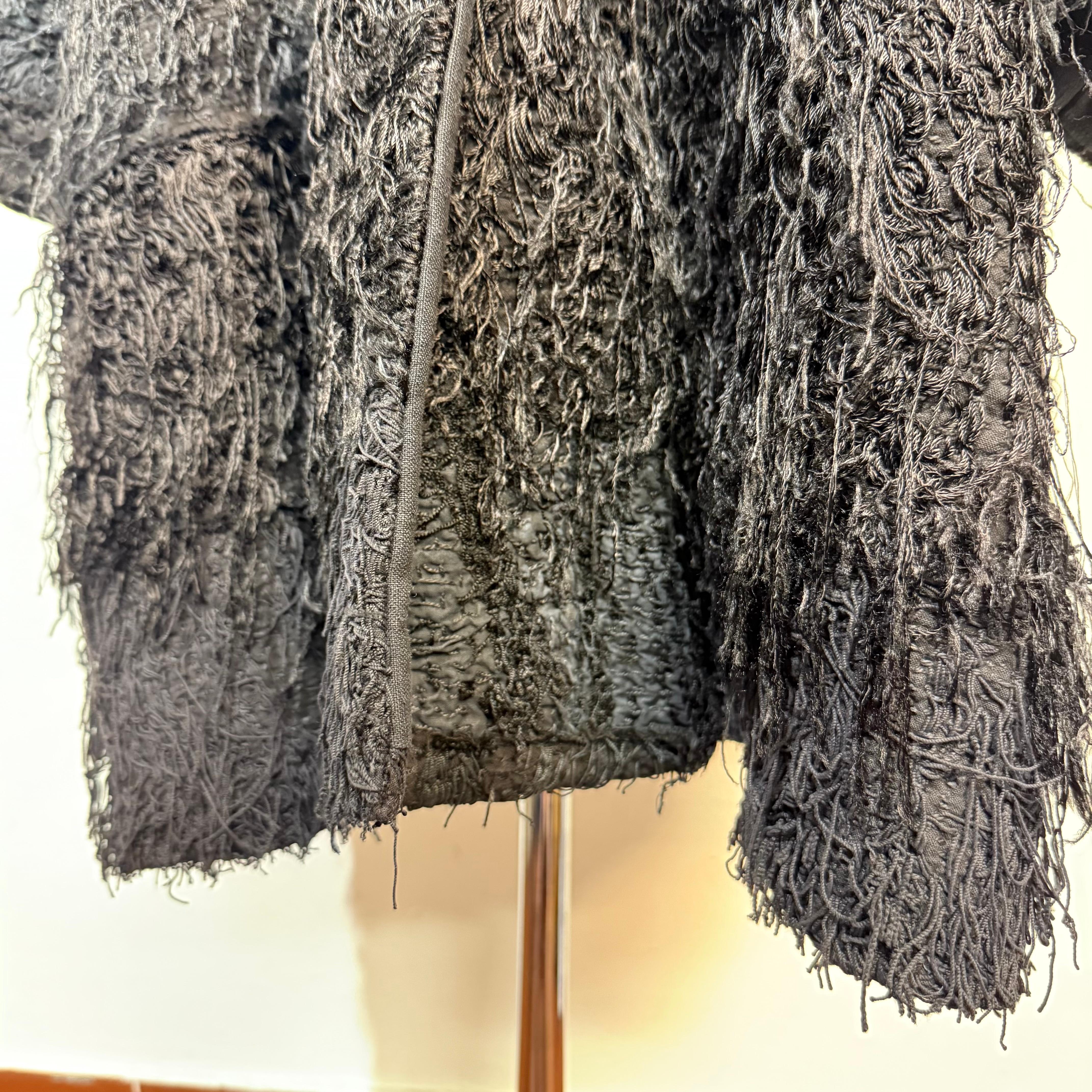 By Walid London Manteau noir à franges Taille S Pour femmes en vente