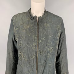 BY WALID Size M Dark Gray Silk Embroidered Jacket