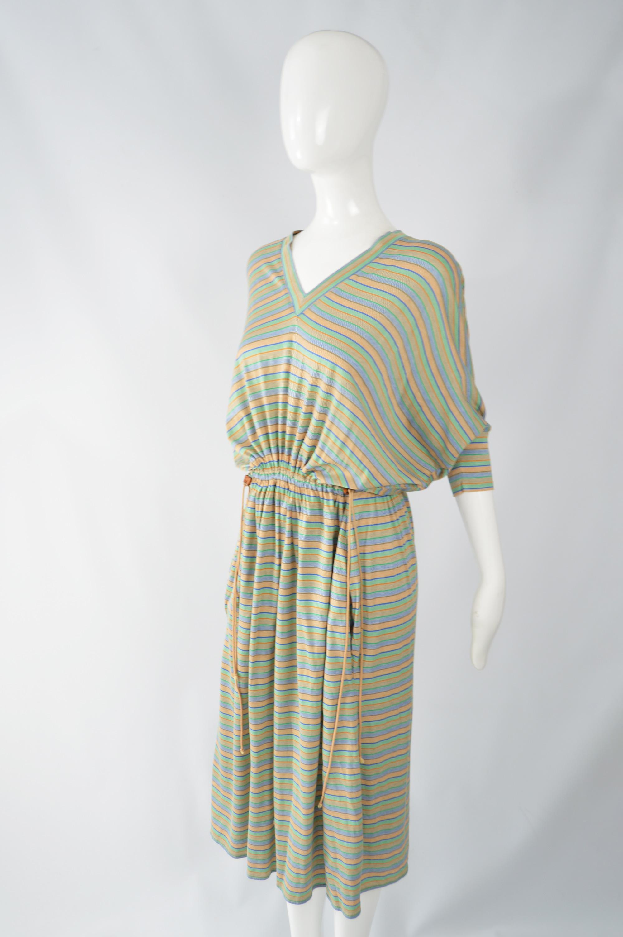 Byblos 1970s Striped Knit Dress For Sale 1