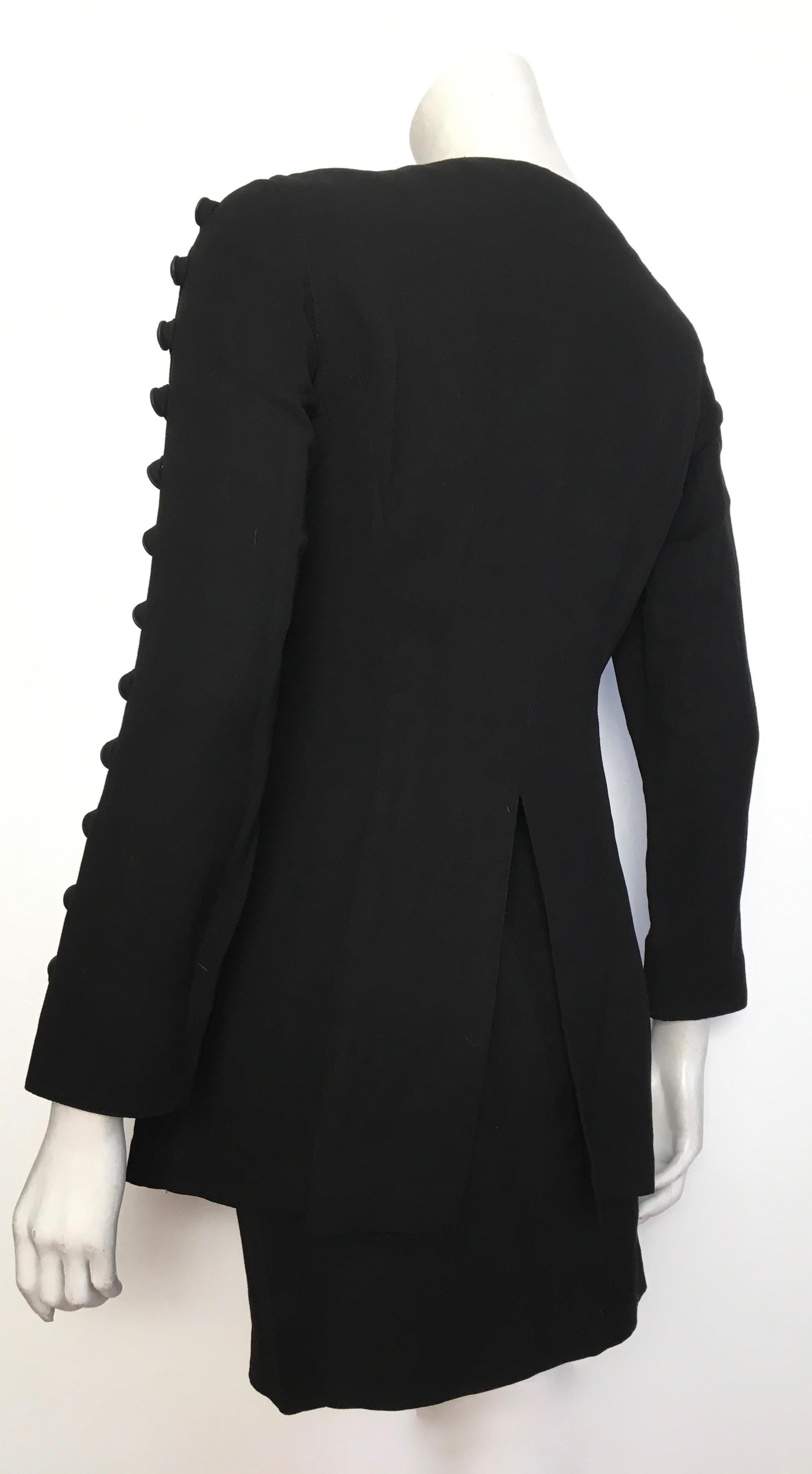 Byblos 1980s Black Linen Skirt Suit Size 4. For Sale 6