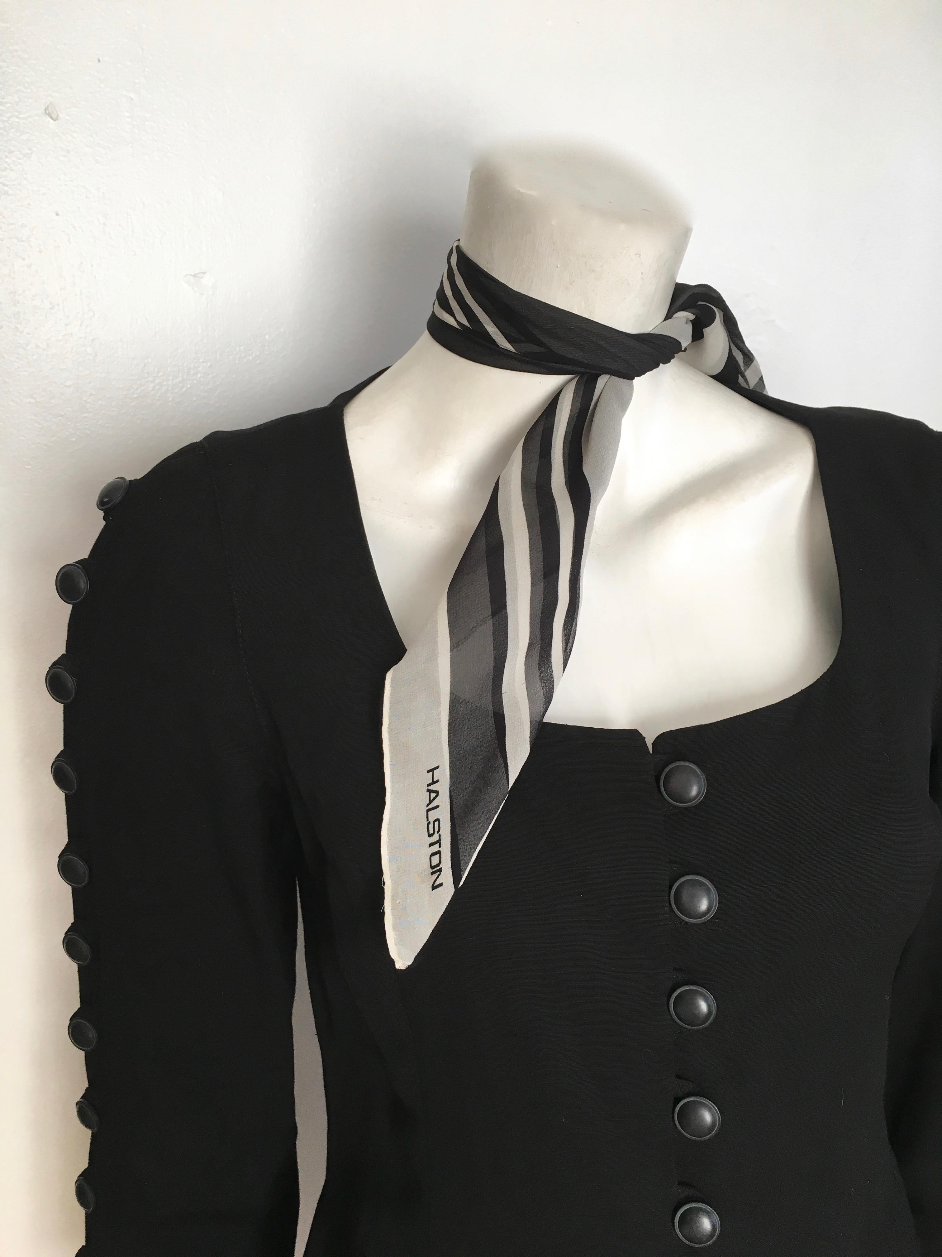 Byblos 1980s Black Linen Skirt Suit Size 4. For Sale 9
