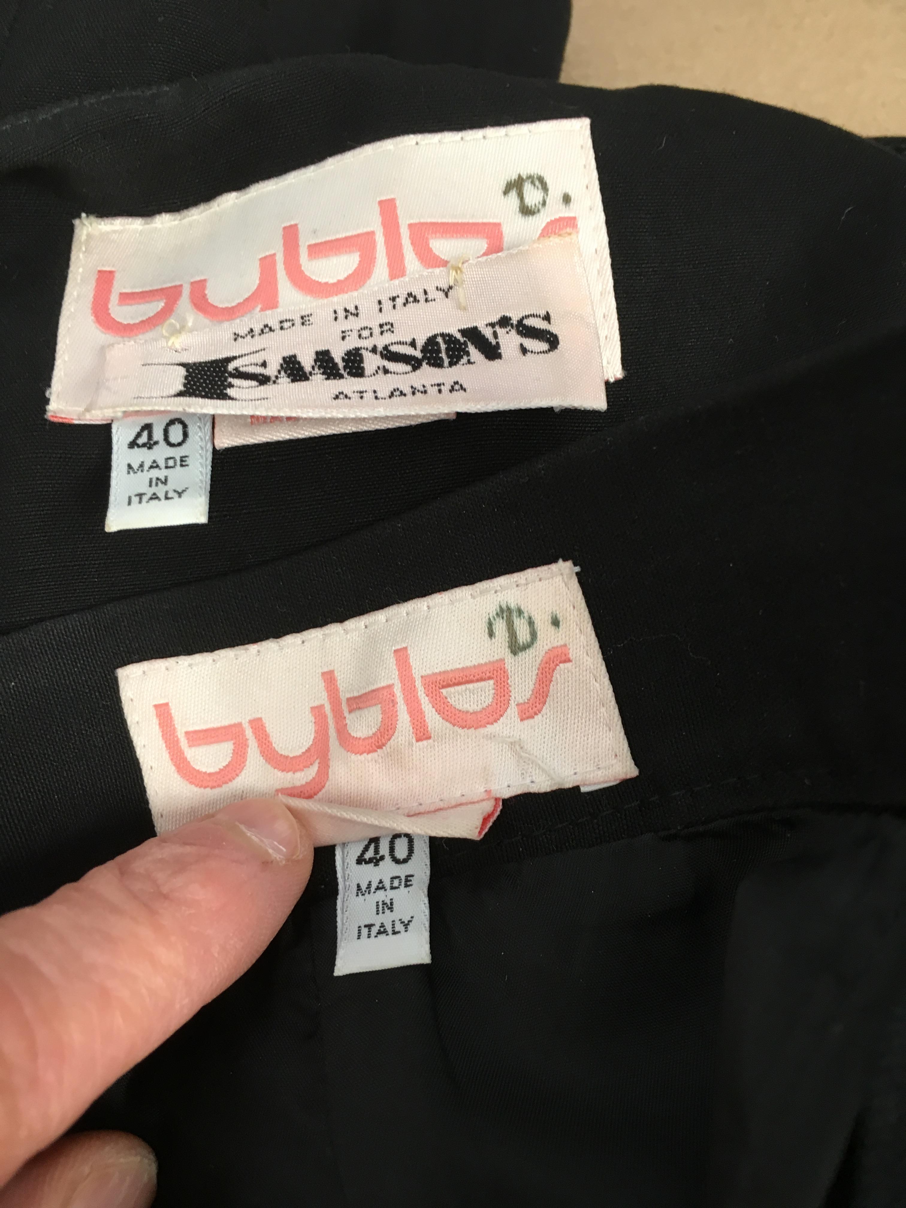 Byblos 1980s Black Linen Skirt Suit Size 4. For Sale 15