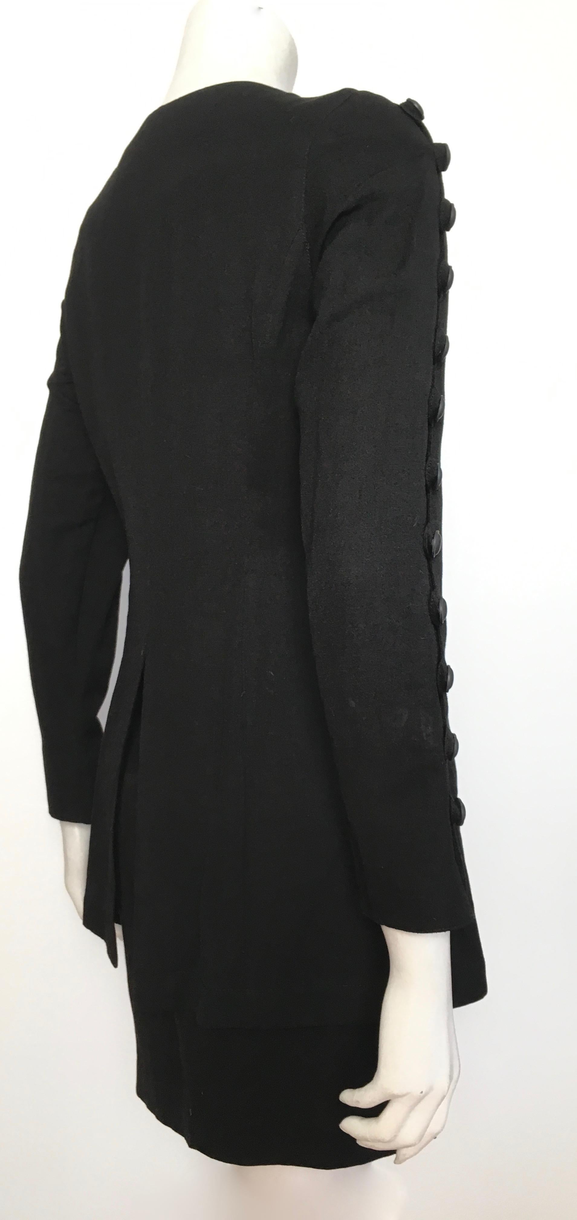 Byblos 1980s Black Linen Skirt Suit Size 4. For Sale 5