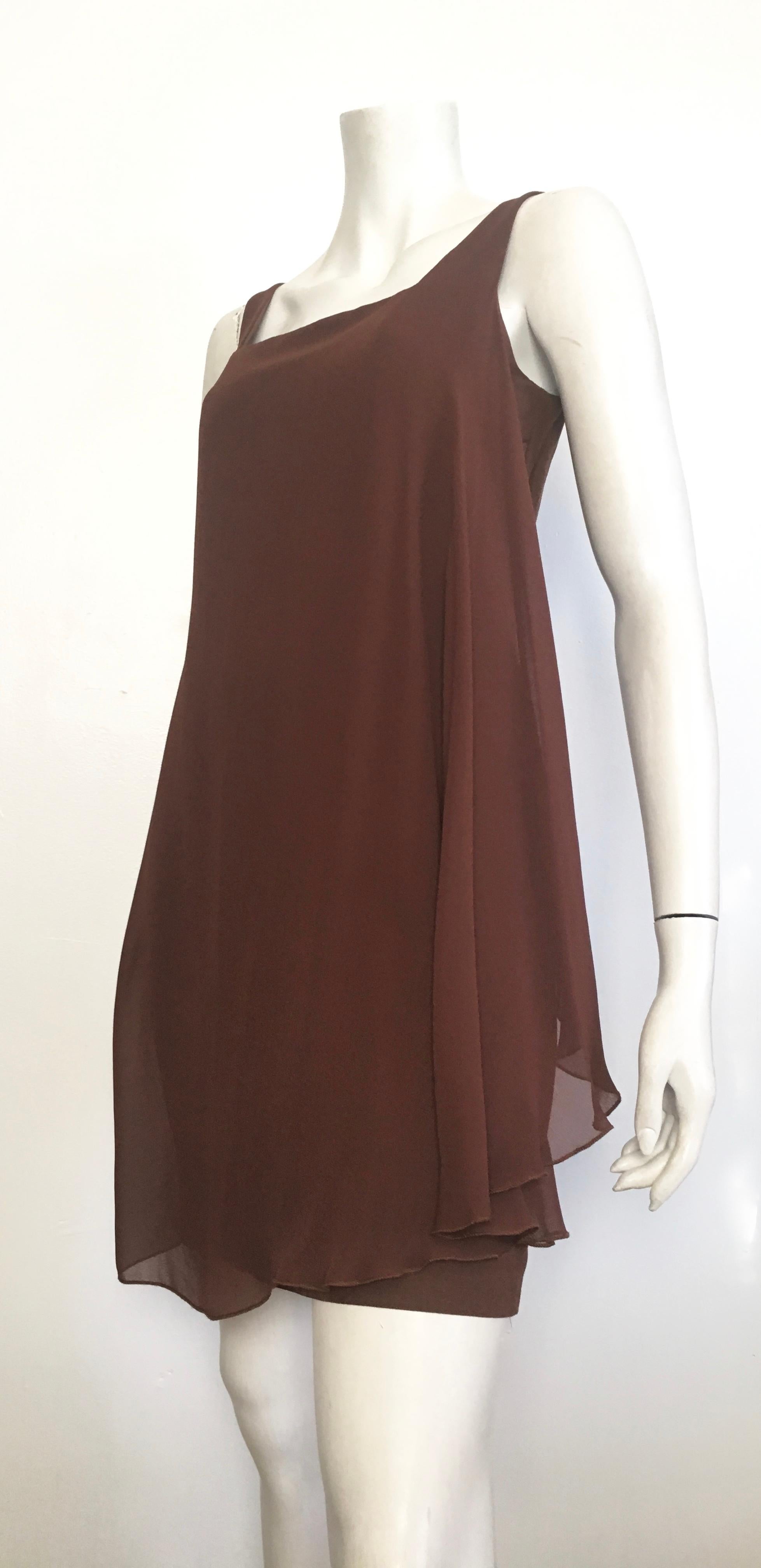 Byblos 1980s Brown Linen Sleeveless Sheath Dress Size 6. For Sale 6