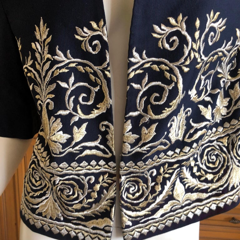 Byblos 1980's Cropped Jacket by Gianni Versace with Metallic Baroque ...