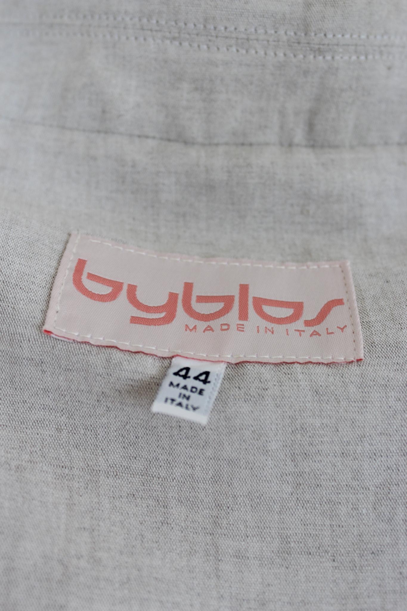 Byblos Beige Linen Classic Vintage Jacket 1980s For Sale 2