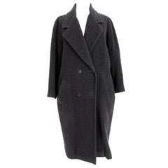 Byblos Blue Cashmere Wool Double Breasted Large Coat