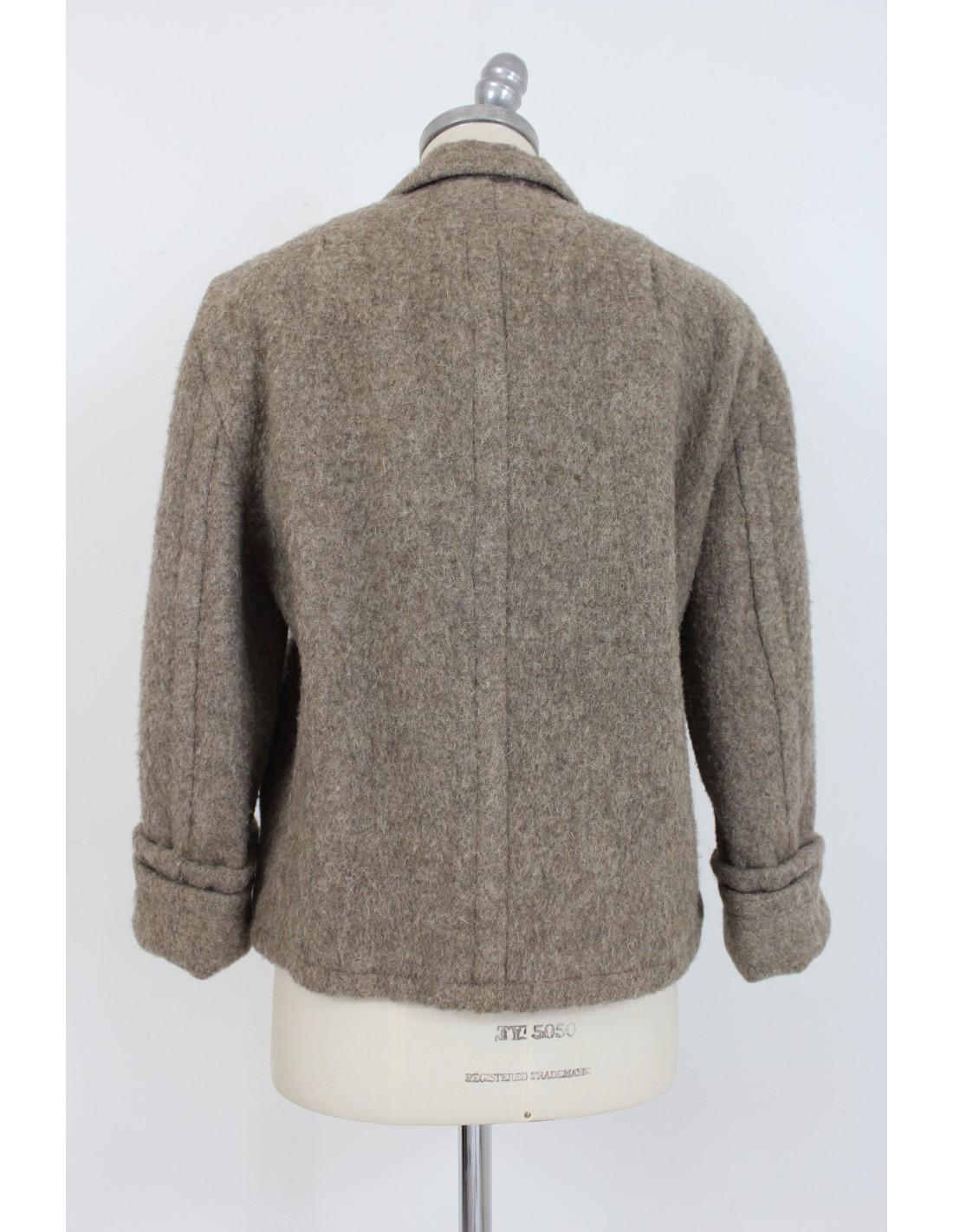 short beige wool coat