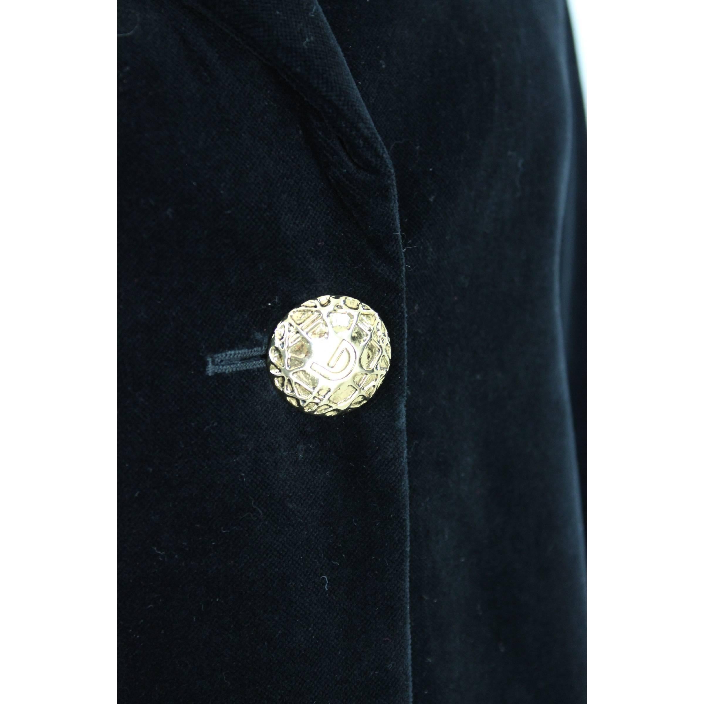 Byblos Cape Poncho Black Velvety Cotton Italian Coat, 1980s For Sale 1