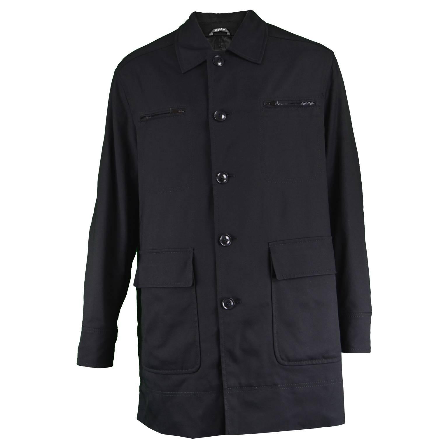 Byblos for Harrods Men's Black Classic Vintage Top Coat, 1990s