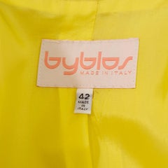 Chaqueta de manga corta de seda amarillo limón Byblos, vintage años 90