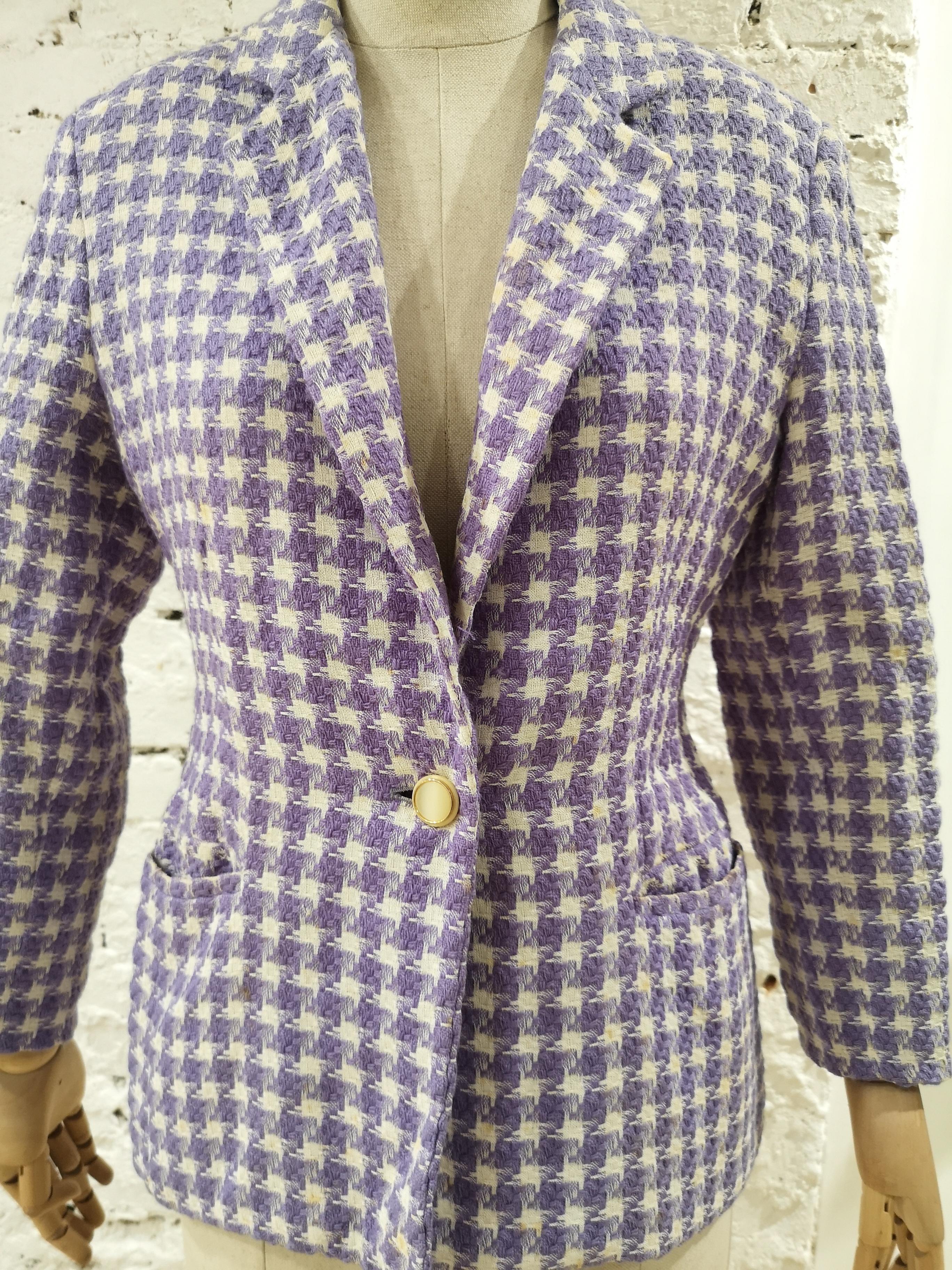 Gray Byblos light purple and white wool jacket For Sale