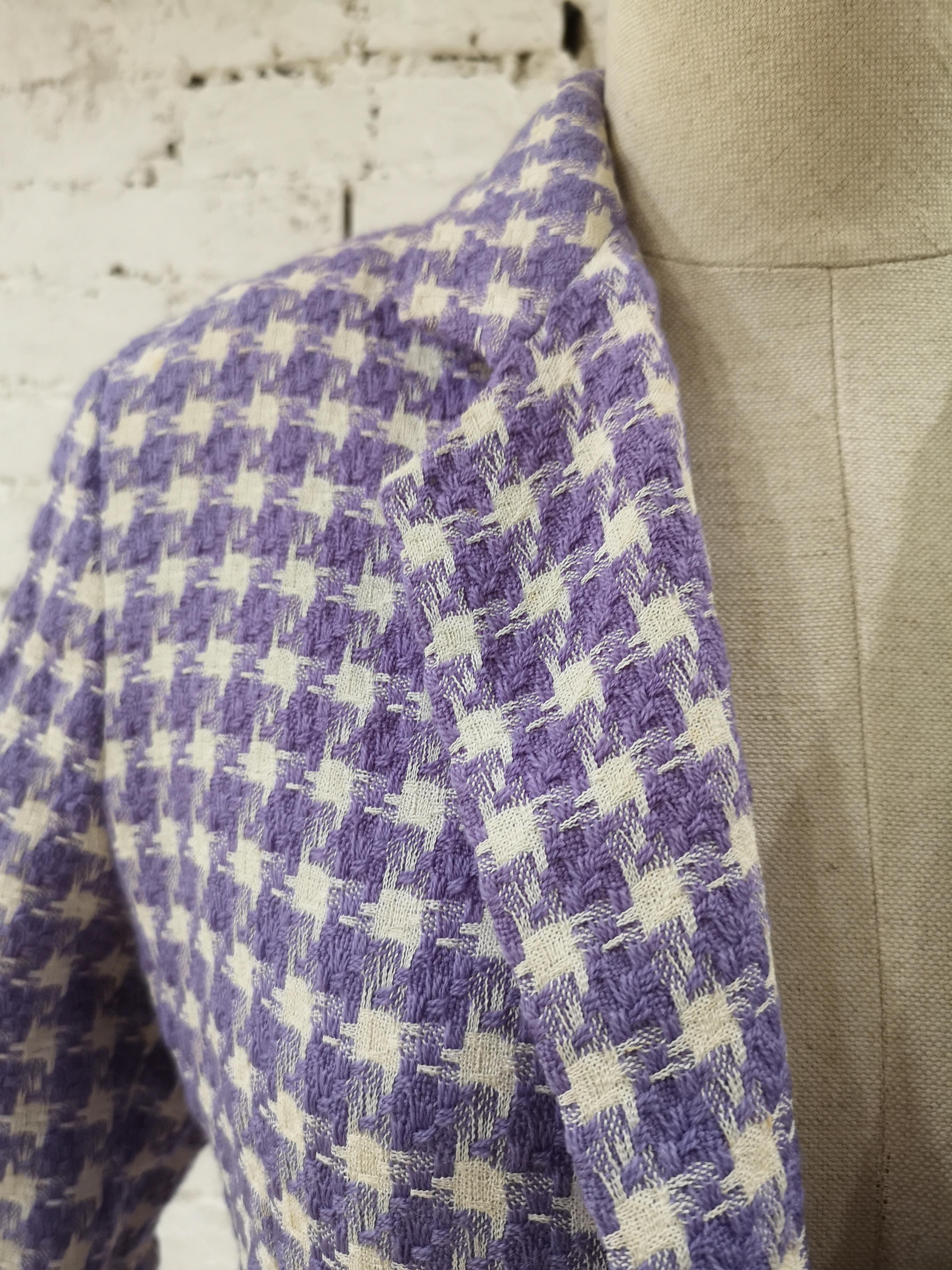 Byblos light purple and white wool jacket For Sale 2