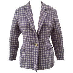 Retro Byblos light purple and white wool jacket