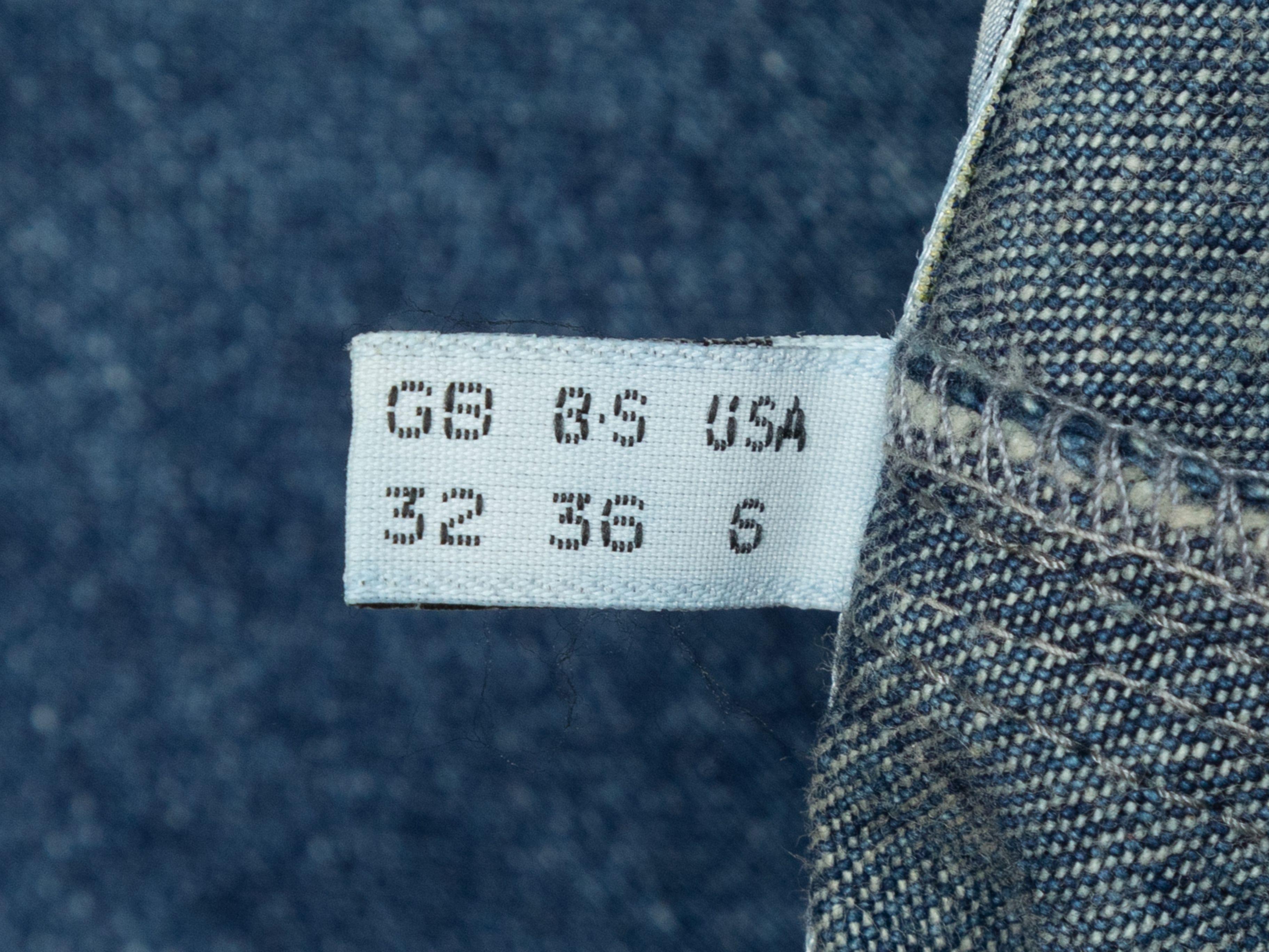 Byblos Medium Wash Denim Long Sleeve A-Line Dress In Good Condition In New York, NY