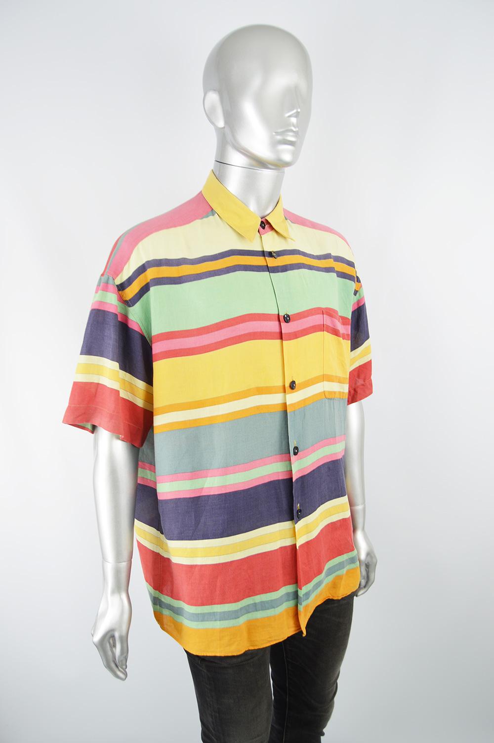 mens vintage short sleeve button up shirts