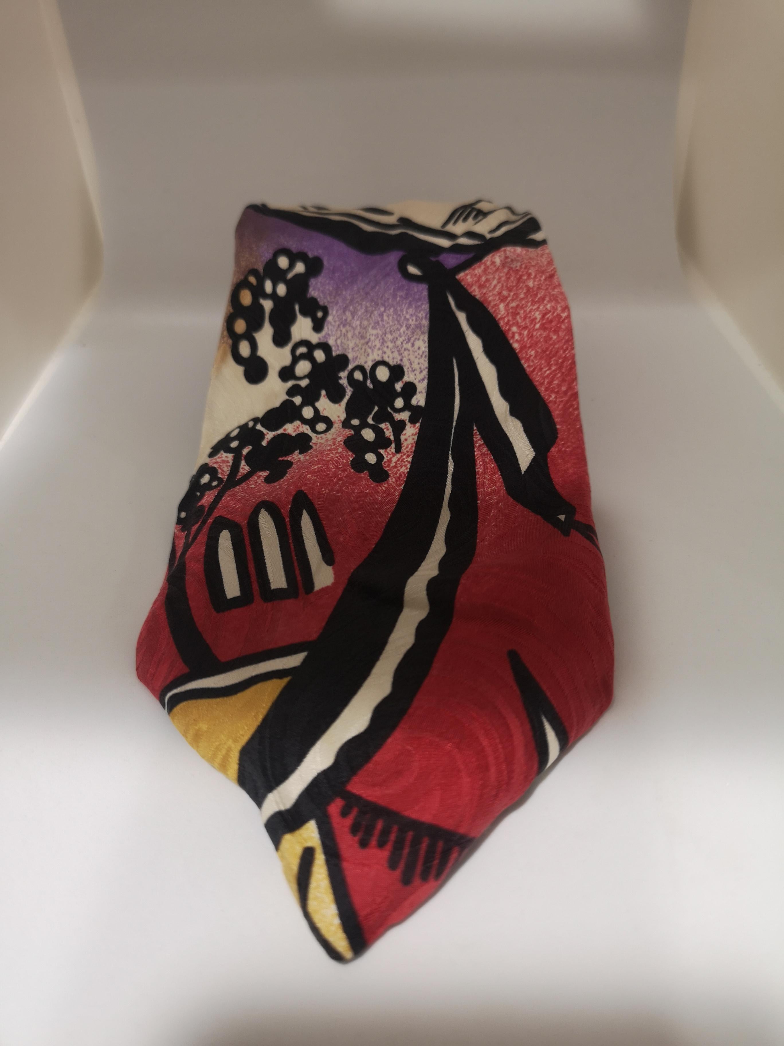 Black Byblos multicoloured silk tie