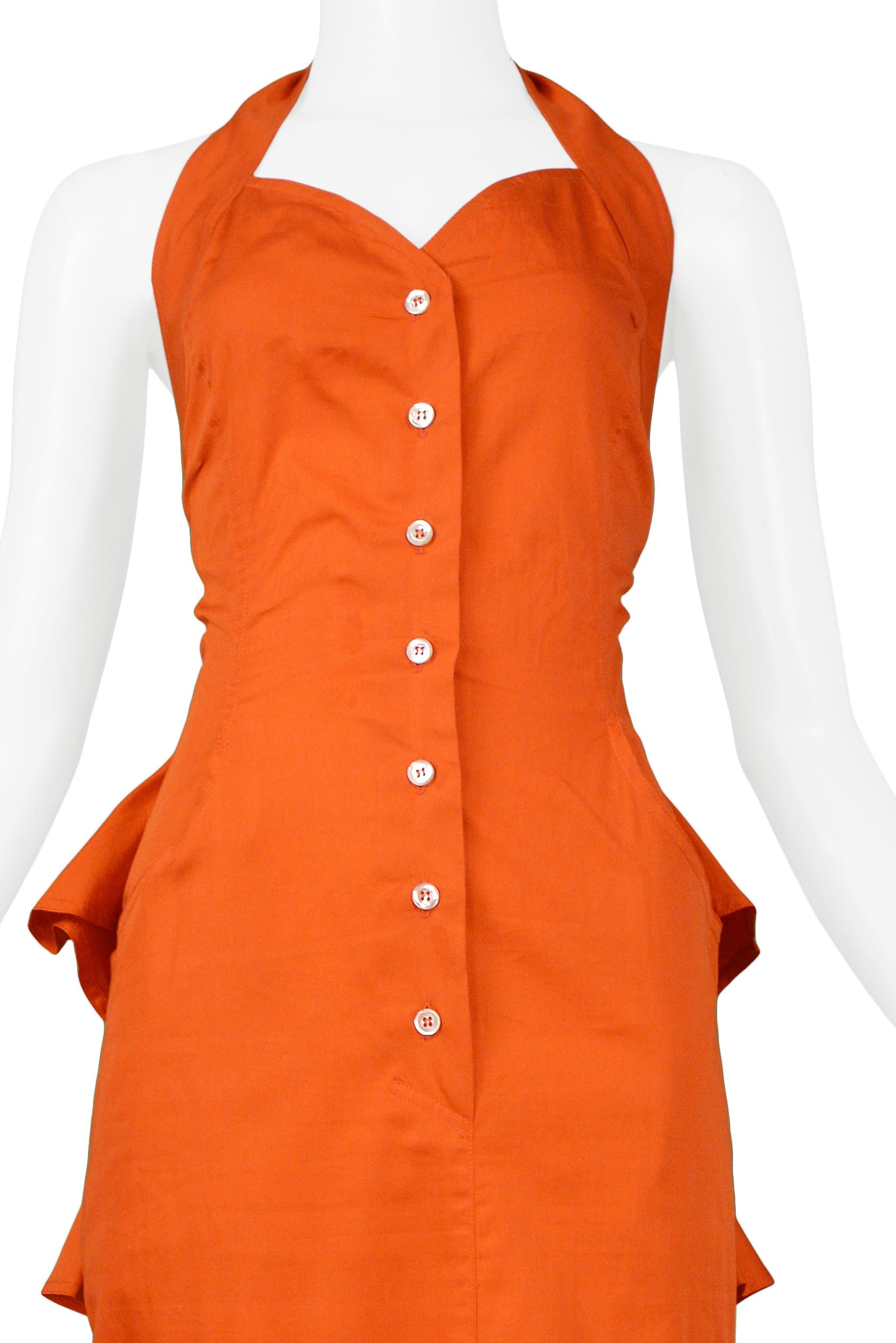 Byblos Red Dress With Ruffle Back In Excellent Condition In Los Angeles, CA
