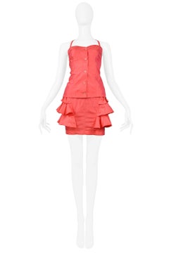 Byblos Rose Pink Silk Skirt Ensemble 1990's