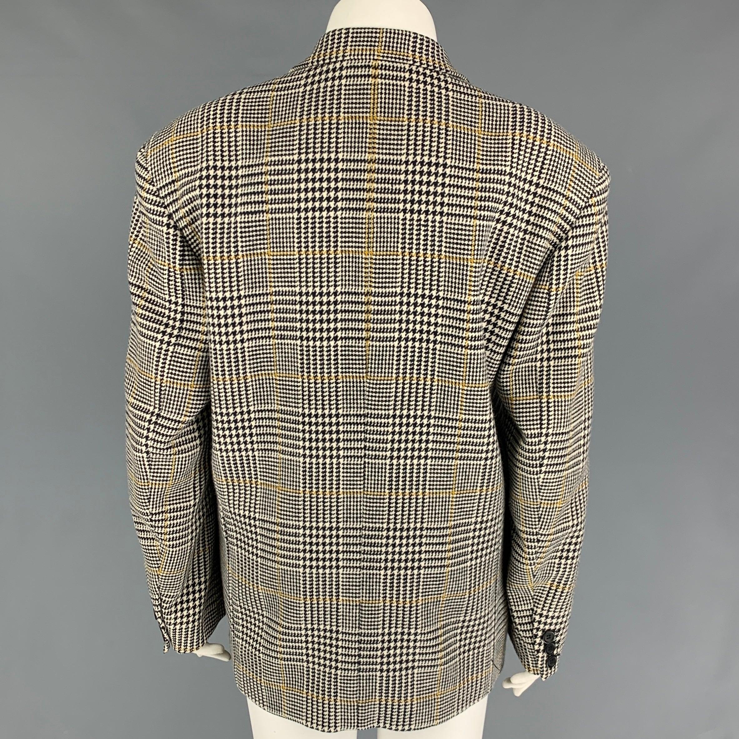 BYBLOS Size 16 Black White Houndstooth Jacket Blazer In Good Condition For Sale In San Francisco, CA