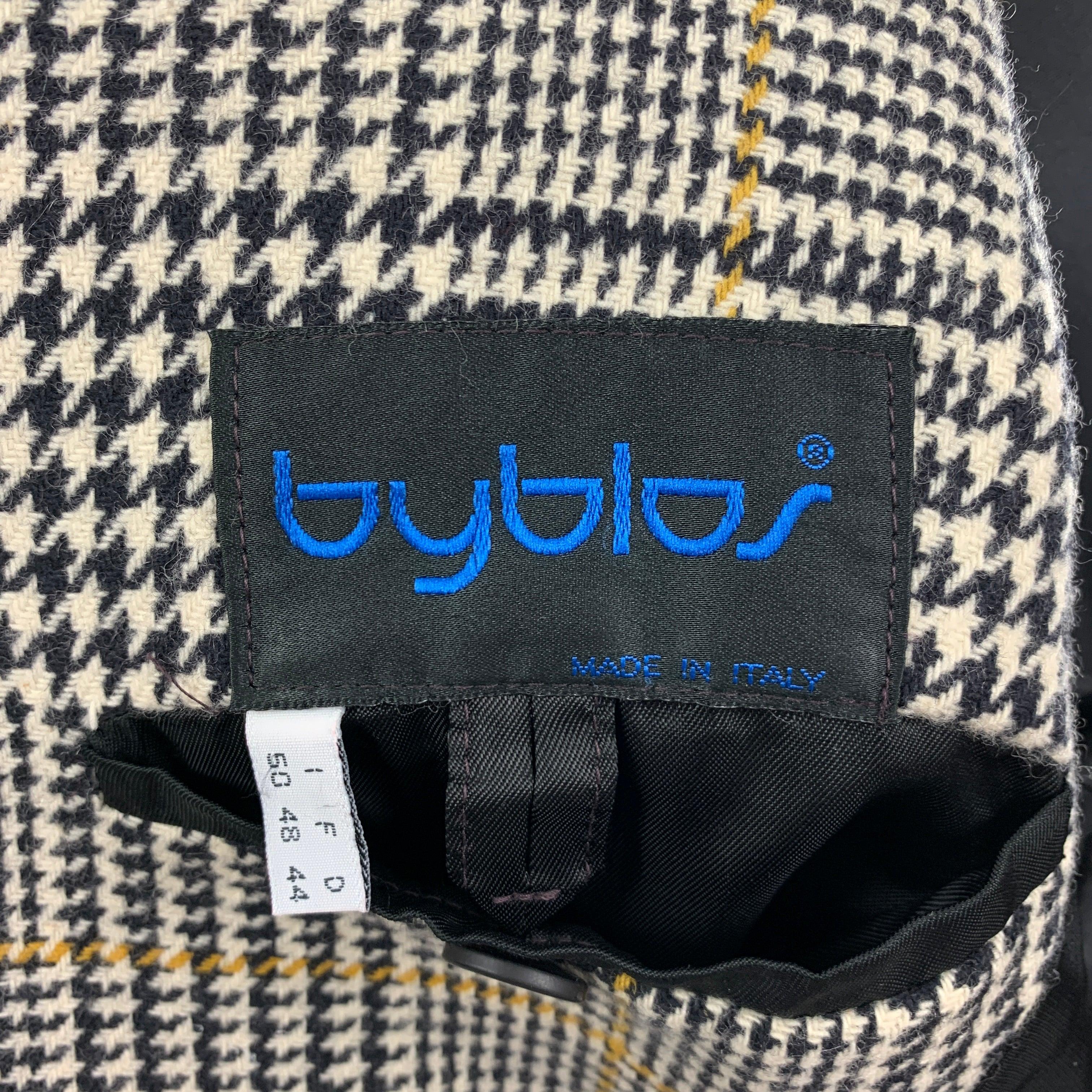 BYBLOS Size 16 Black White Houndstooth Jacket Blazer For Sale 1