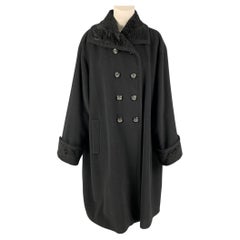 BYBLOS Size 4 Black Wool Double Breasted Coat