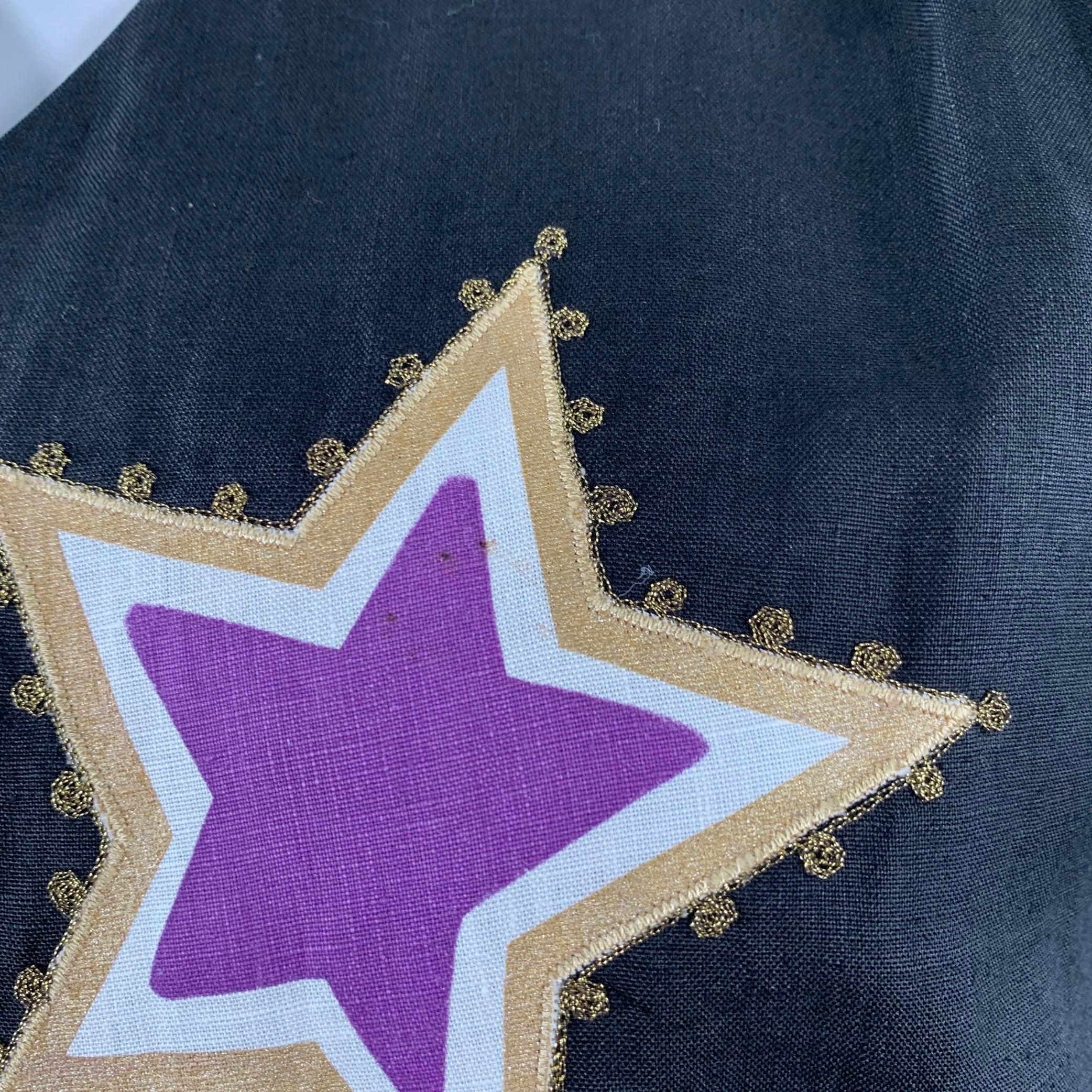 Men's BYBLOS Size 42 Black Multi Color Stars Linen V-Neck Vest For Sale