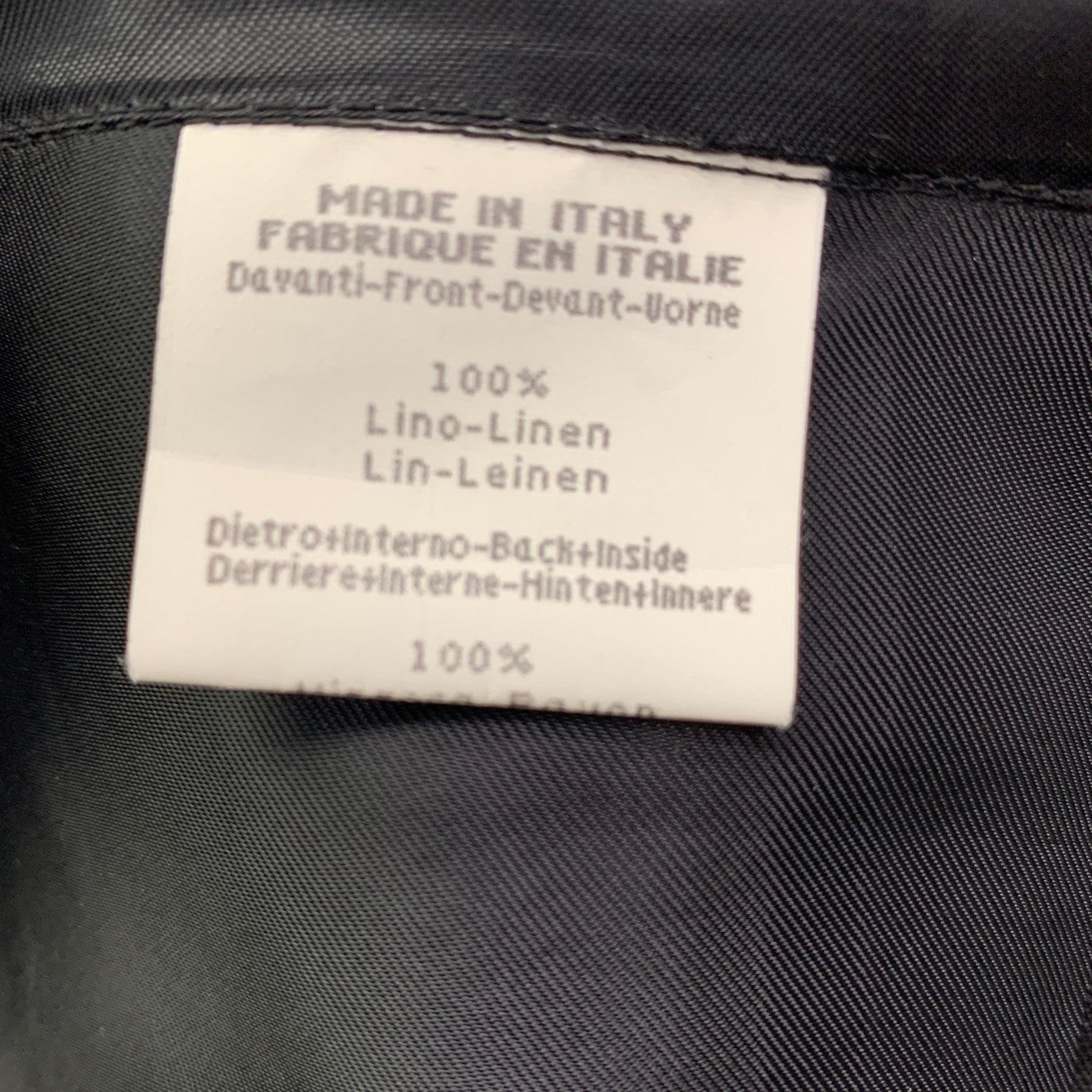 BYBLOS Size 42 Black Multi Color Stars Linen V-Neck Vest For Sale 4