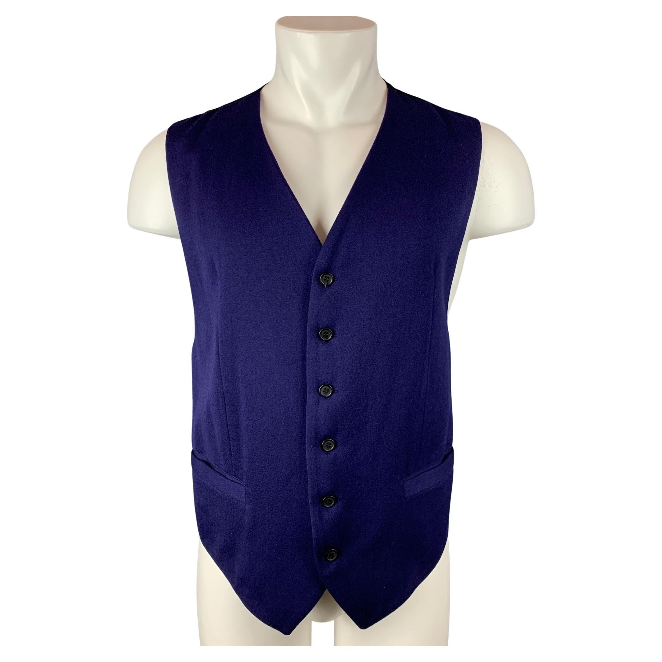 BYBLOS Size 42 Purple Wool Buttoned Vest