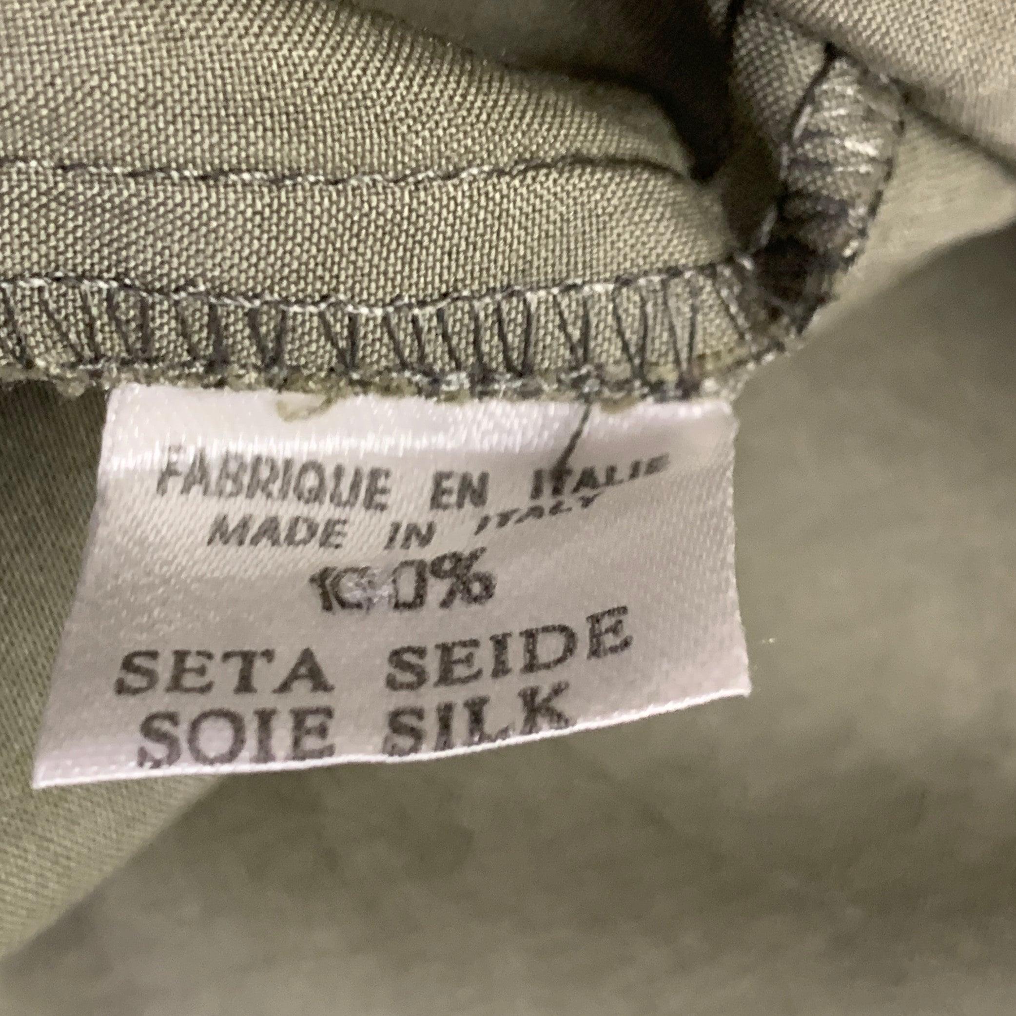BYBLOS Größe 46 Grün Olive Seide One Pocket Kurzarmhemd mit kurzen Ärmeln Herren im Angebot