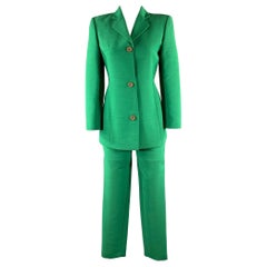 BYBLOS Size S Green Wool Blend Notch Lapel Pants Suit
