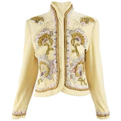 Byblos Vintage Beaded Embroidered Velvet Jacket