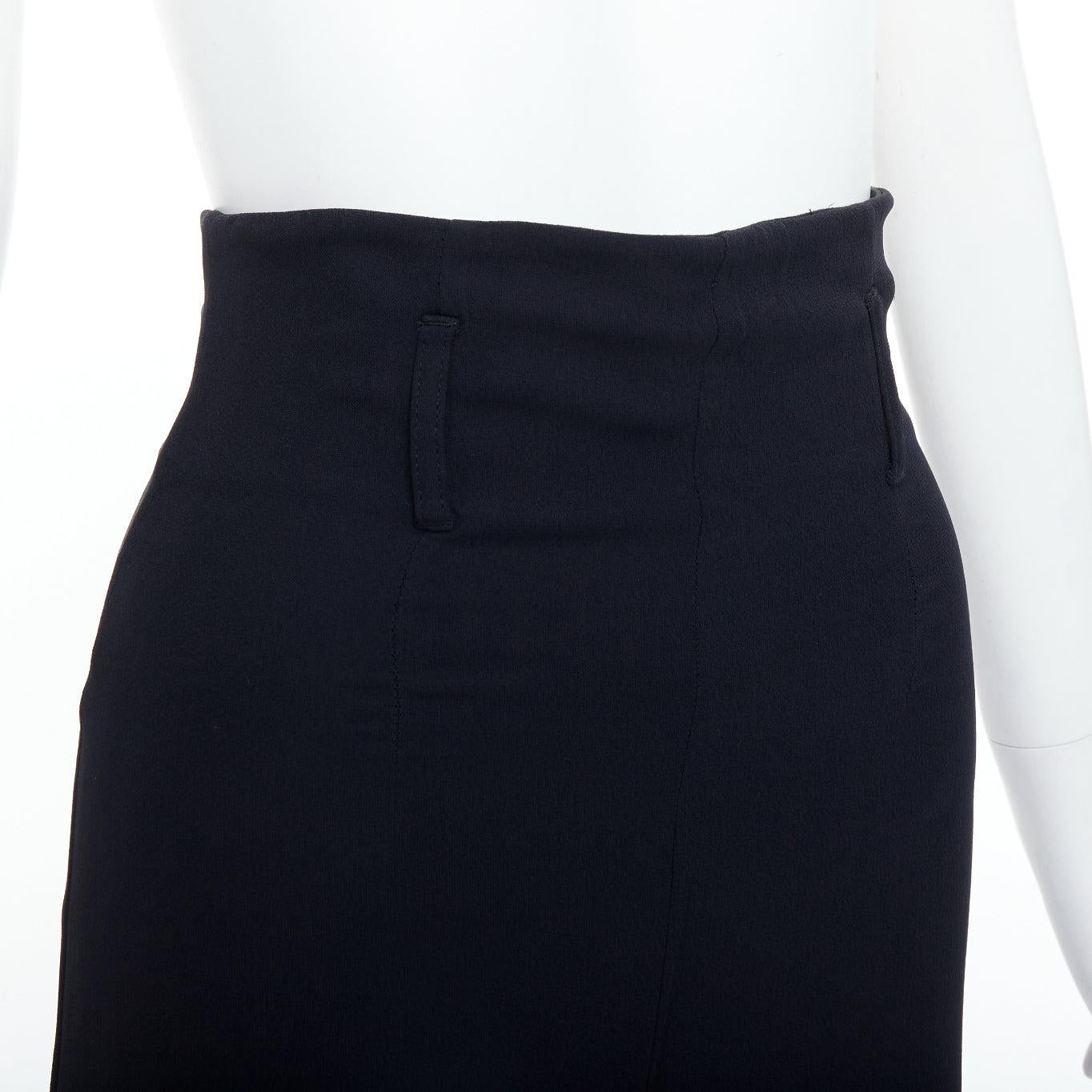 BYBLOS Vintage  black viscose back slit split sheer wide leg pants IT38 XS For Sale 2