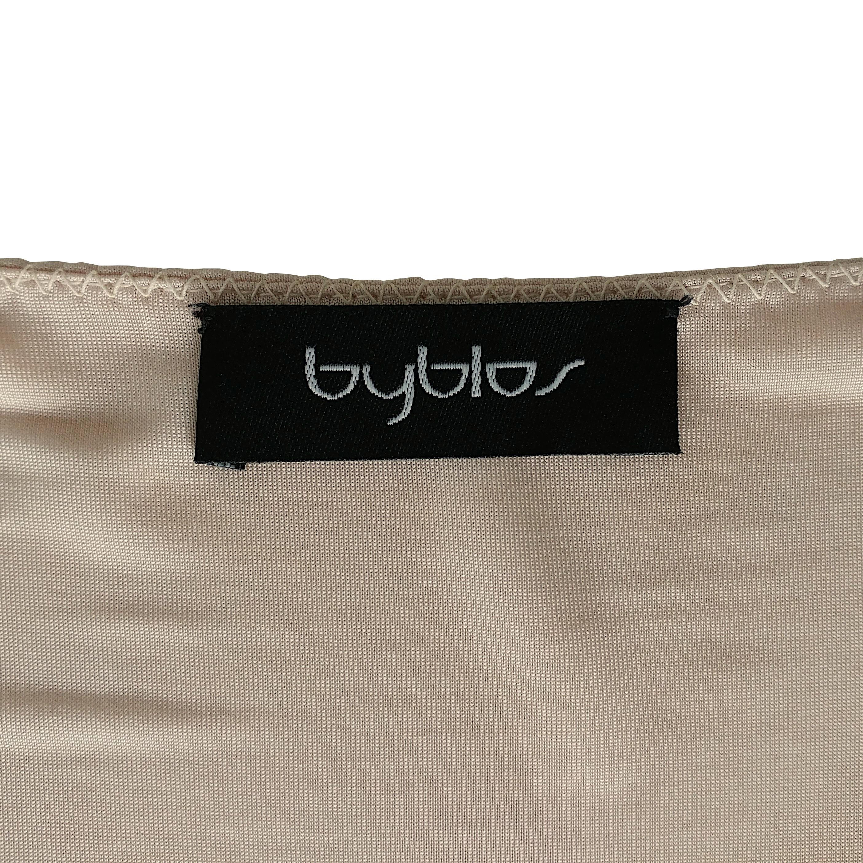 BYBLOS - Y2k Vintage Beige ärmellose Bluse mit Volants - Einzigartiger Prototyp Damen im Angebot
