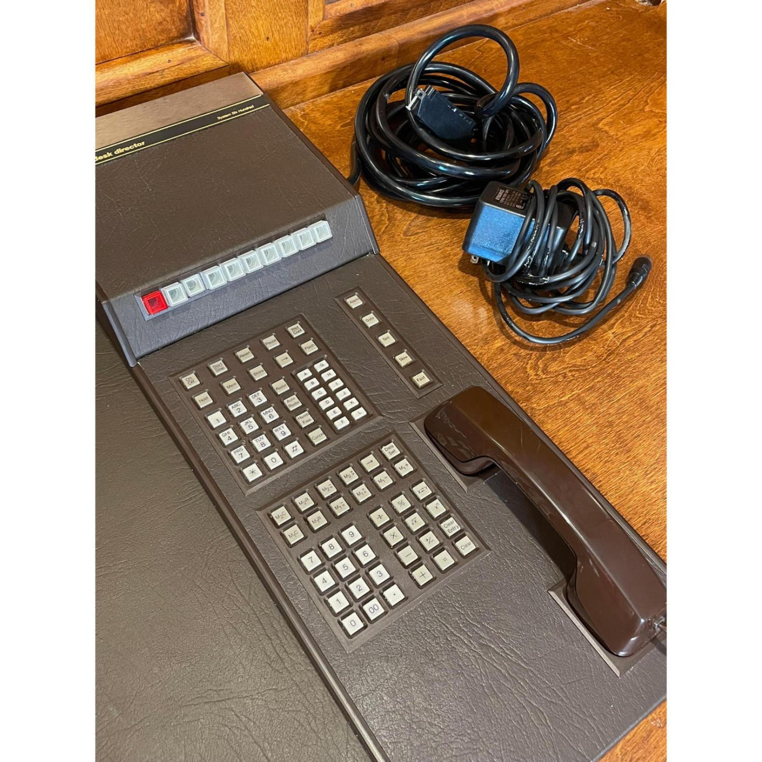 Modern Bynamics Leather Desk Director Phone System Six Hundred, 1985