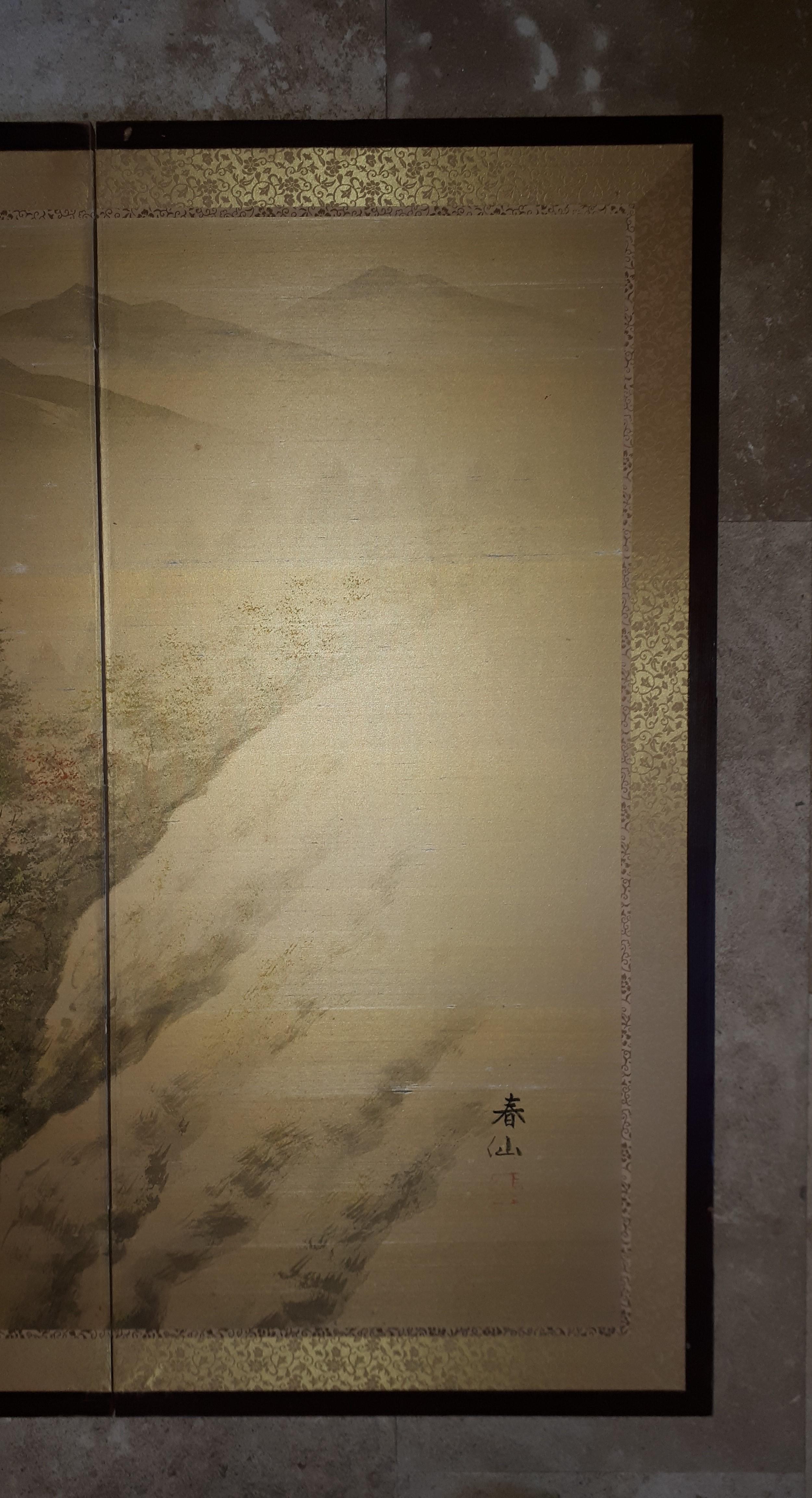 XX secolo Paravento Byobu a quattro pannelli, Giappone epoca Showa in vendita