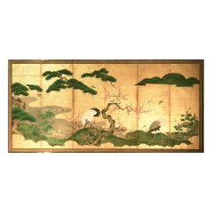 Byobu - Japanese Screen "Kano School" Gold Leaf