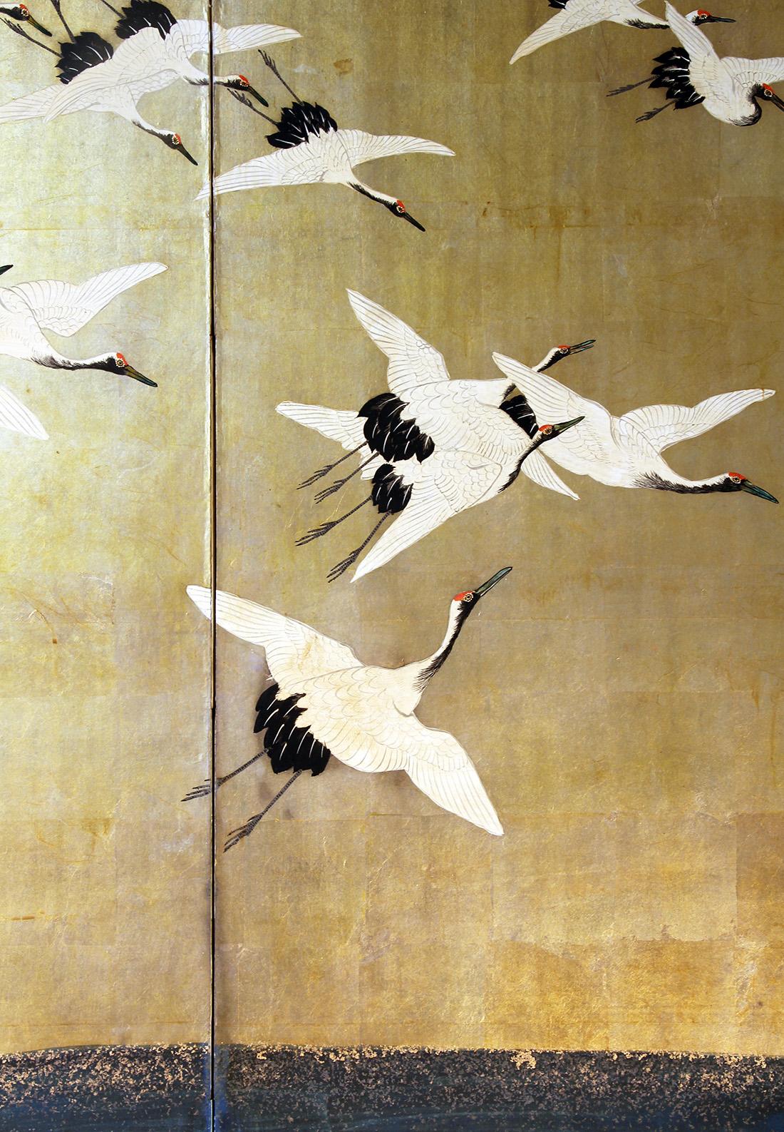 Byobu - Japanese Screen six Panels Gold Leaf In Good Condition In Brescia, IT