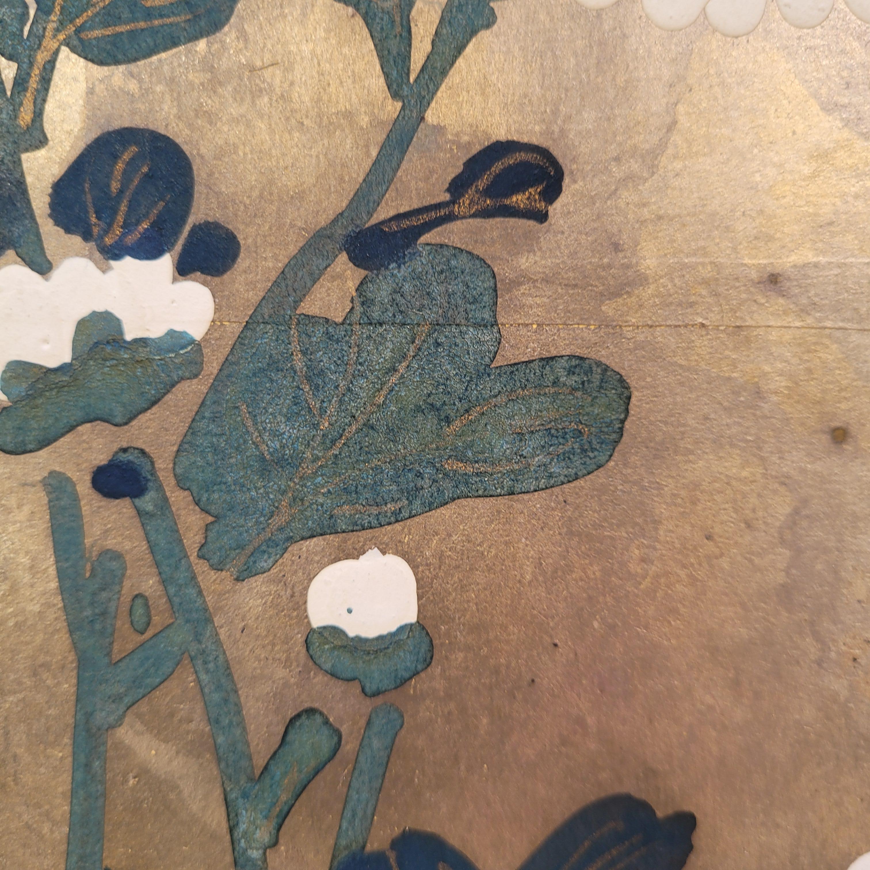 Late 19th Century Byôbu Screen 屏風 Chrysanthemums, Rinpa School, Edo / Meiji period For Sale