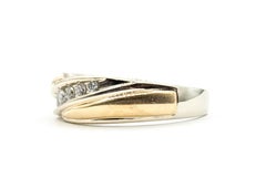 Bypass Diamond Ring in 14k Two Tone Gold