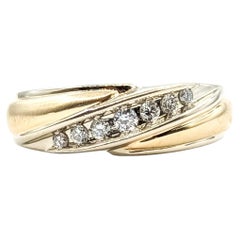 Bypass Diamond Ring in 14k Two Tone Gold