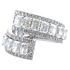 Anillo Bypass Fashion Diamante Radiante 3,81ct 18kwg