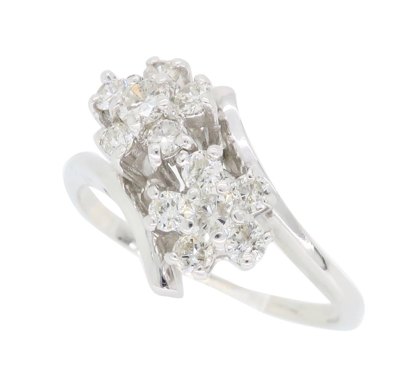 Bypass Flower Diamond Ring 5