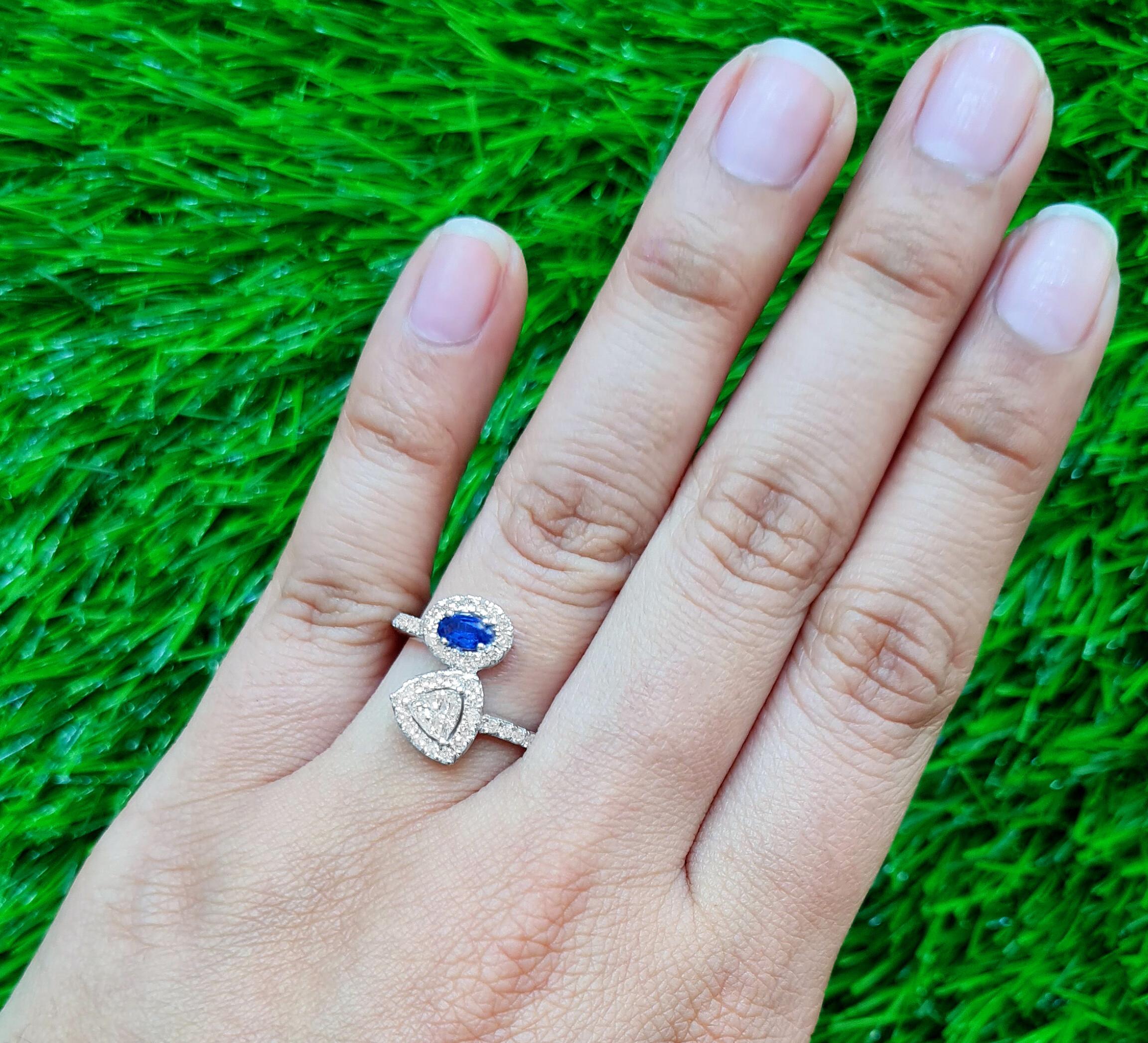 It comes with the Gemological Appraisal by GIA GG/AJP
All Gemstones are Natural
Blue Oval Sapphire = 0.29 Carat
Diamonds = 0.77 Carats
Metal: 18K White Gold
Ring Size: 7* US
*It can be resized complimentary

