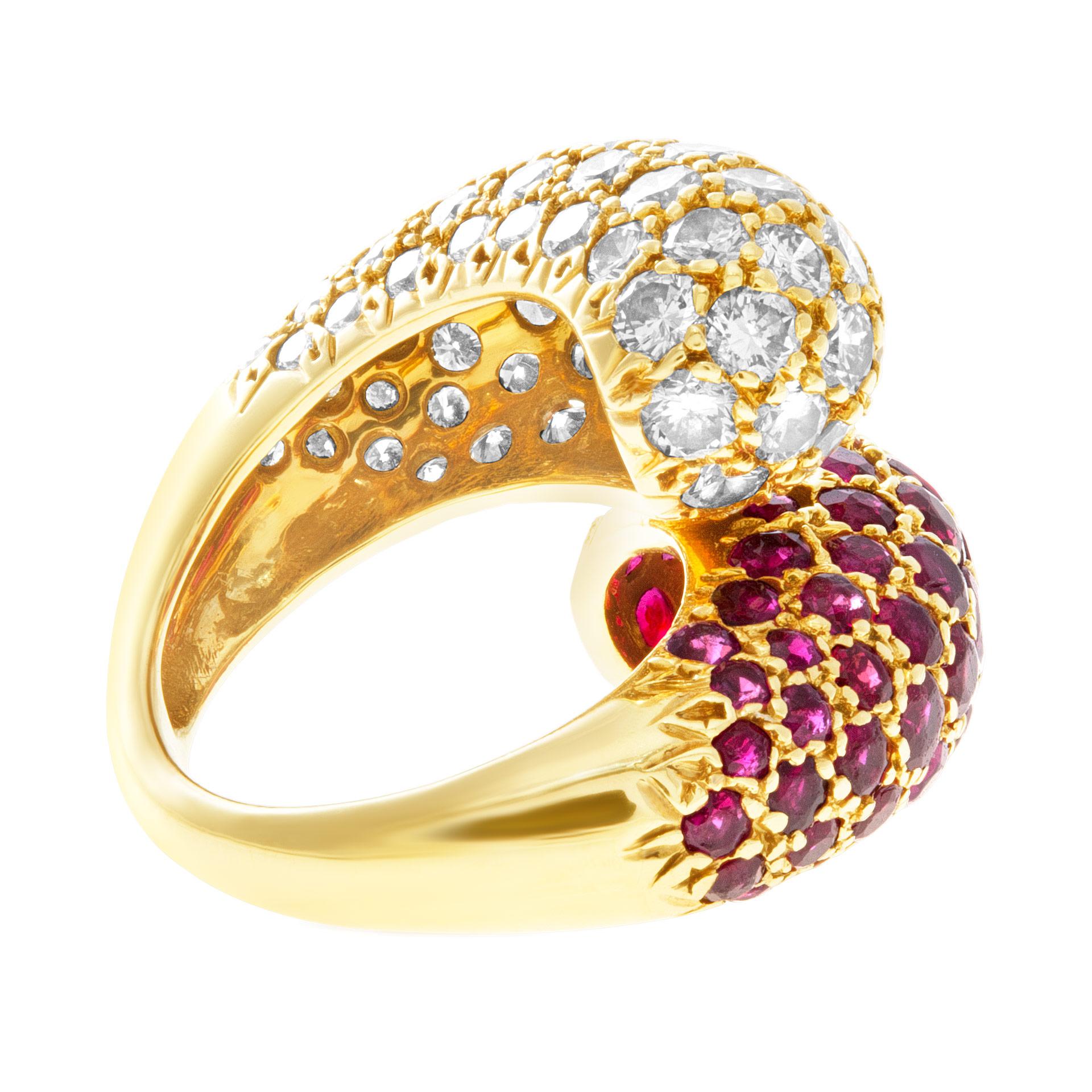 18k gold ruby and diamond ring