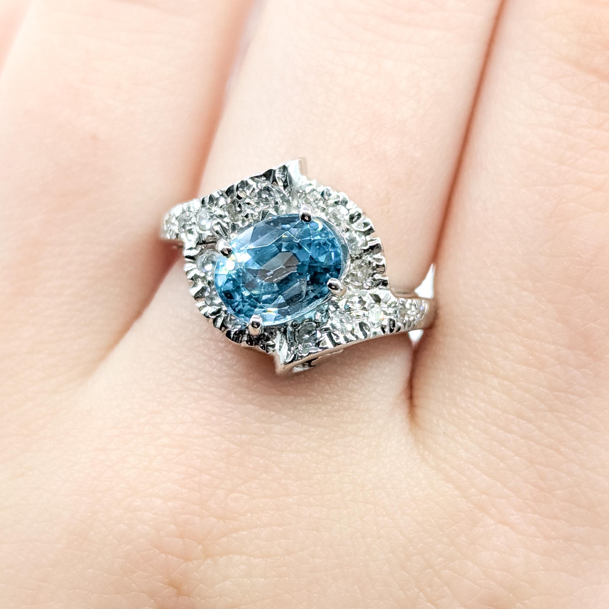 Bague bypass en zircon et diamant en 14k Excellent état - En vente à Bloomington, MN